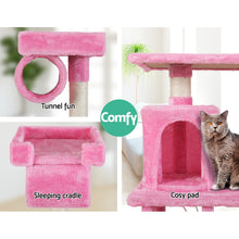 Load image into Gallery viewer, i.Pet Cat Tree 141cm Trees Scratching Post Scratcher Tower Condo House Furniture Wood Pink Aus