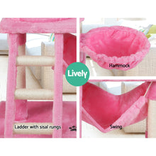 Load image into Gallery viewer, i.Pet Cat Tree 141cm Trees Scratching Post Scratcher Tower Condo House Furniture Wood Pink Aus