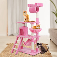 Load image into Gallery viewer, i.Pet Cat Tree 141cm Trees Scratching Post Scratcher Tower Condo House Furniture Wood Pink Aus