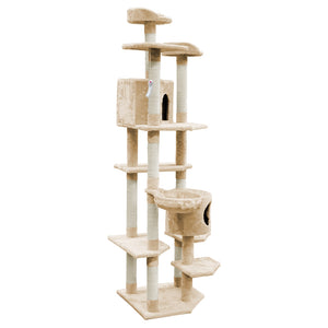 i.Pet Cat Tree 203cm Trees Scratching Post Scratcher Tower Condo House Furniture Wood Beige Aus