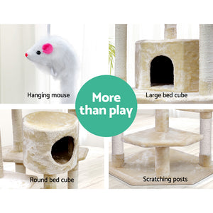 i.Pet Cat Tree 203cm Trees Scratching Post Scratcher Tower Condo House Furniture Wood Beige Aus