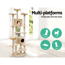 Load image into Gallery viewer, i.Pet Cat Tree 203cm Trees Scratching Post Scratcher Tower Condo House Furniture Wood Beige Aus