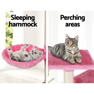 i.Pet Cat Tree 203cm Trees Scratching Post Scratcher Tower Condo House Furniture Wood Pink