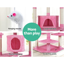 Load image into Gallery viewer, i.Pet Cat Tree 203cm Trees Scratching Post Scratcher Tower Condo House Furniture Wood Pink