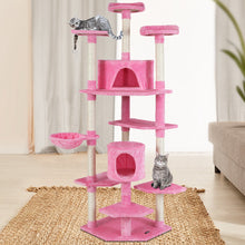 Load image into Gallery viewer, i.Pet Cat Tree 203cm Trees Scratching Post Scratcher Tower Condo House Furniture Wood Pink