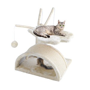 i.Pet Cat Tree 45cm Trees Scratching Post Scratcher Tower Condo House Furniture Wood Beige Aus