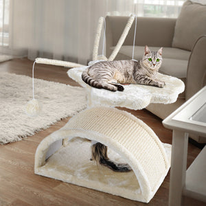 i.Pet Cat Tree 45cm Trees Scratching Post Scratcher Tower Condo House Furniture Wood Beige Aus