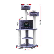 Load image into Gallery viewer, i.Pet Cat Tree 126cm Trees Scratching Post Scratcher Tower Condo House Furniture Wood Aus