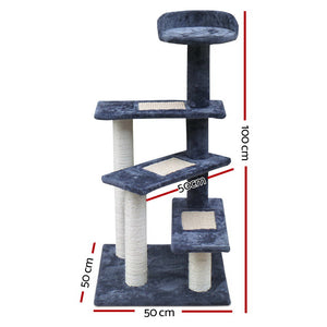 9 i.Pet Cat Tree 100cm Trees Scratching Post Scratcher Tower Condo House Furniture Wood Steps Aus