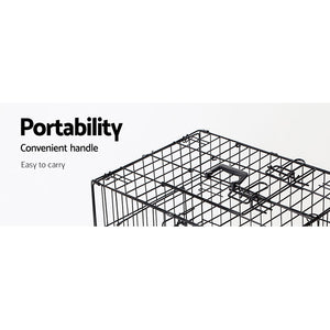 i.Pet 42inch Pet Cage - Black Aus