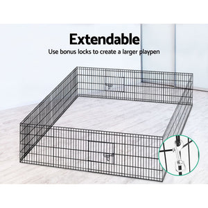 i.Pet 24" 8 Panel Pet Dog Playpen Puppy Exercise Cage Enclosure Play Pen Fence Aus