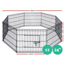 Load image into Gallery viewer, i.Pet 2X24&quot; 8 Panel Pet Dog Playpen Puppy Exercise Cage Enclosure Fence Play Pen Aus