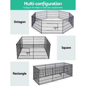 i.Pet 2X24" 8 Panel Pet Dog Playpen Puppy Exercise Cage Enclosure Fence Play Pen Aus