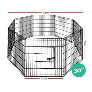 i.Pet 30" 8 Panel Pet Dog Playpen Puppy Exercise Cage Enclosure Play Pen Fence Aus