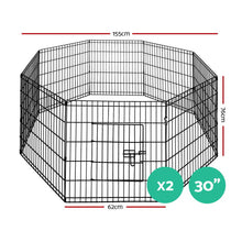 Load image into Gallery viewer, i.Pet 2X30&quot; 8 Panel Pet Dog Playpen Puppy Exercise Cage Enclosure Fence Play Pen Aus