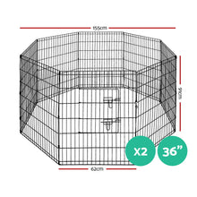 Load image into Gallery viewer, i.Pet 2X36&quot; 8 Panel Pet Dog Playpen Puppy Exercise Cage Enclosure Fence Play Pen Aus