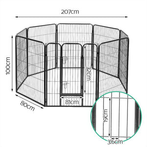 i.Pet 8 Panel Pet Dog Playpen Puppy Exercise Cage Enclosure Fence Play Pen 80x100cm Aus