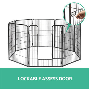 i.Pet 8 Panel Pet Dog Playpen Puppy Exercise Cage Enclosure Fence Play Pen 80x100cm Aus