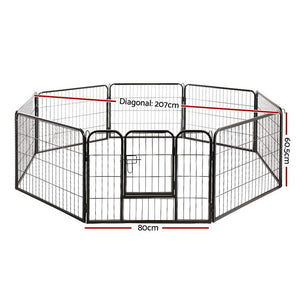 i.Pet 8 Panel Pet Dog Playpen Puppy Exercise Cage Enclosure Fence Play Pen 80x60cm Aus