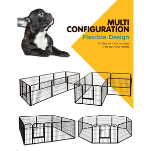 i.Pet 8 Panel Pet Dog Playpen Puppy Exercise Cage Enclosure Fence Play Pen 80x60cm Aus