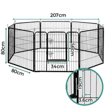 Load image into Gallery viewer, i.Pet 8 Panel Pet Dog Playpen Puppy Exercise Cage Enclosure Fence Play Pen 80x80cm Aus