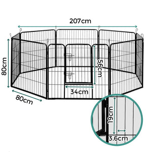 i.Pet 8 Panel Pet Dog Playpen Puppy Exercise Cage Enclosure Fence Play Pen 80x80cm Aus