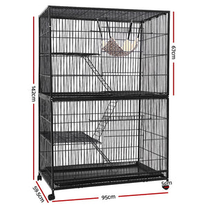 i.Pet 4 Level Rabbit Cage Bird Ferret Parrot Aviary Cat Hamster Castor 142cm Aus