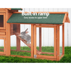 i.Pet Rabbit Hutch Hutches Large Metal Run Wooden Cage Chicken Coop Guinea Pig Aus