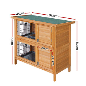 i.Pet 2 Storey Wooden Rabbit Hutch Aus