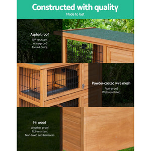 i.Pet 2 Storey Wooden Rabbit Hutch Aus