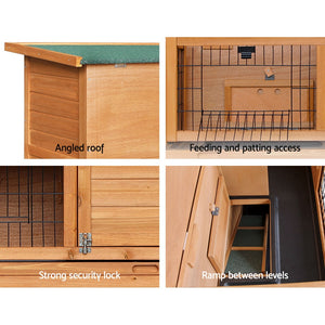 i.Pet 2 Storey Wooden Rabbit Hutch Aus