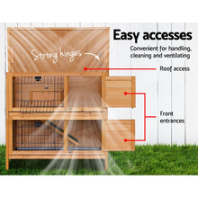 Load image into Gallery viewer, i.Pet 2 Storey Wooden Rabbit Hutch Aus