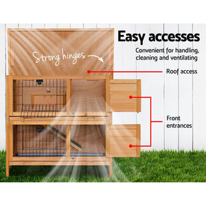 i.Pet 2 Storey Wooden Rabbit Hutch Aus