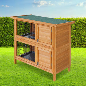 i.Pet 2 Storey Wooden Rabbit Hutch Aus