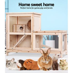 i.Pet Hamster Guinea Pig Ferrets Rodents Hutch Hutches Large Wooden Cage Running 80cm x 40cm x 60cm Aus