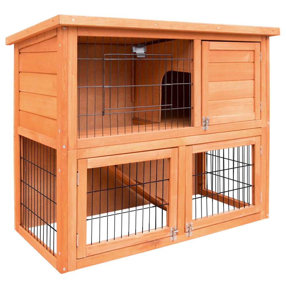 i.Pet Rabbit Hutch Hutches Large Metal Run Wooden Cage Chicken Coop Guinea Pig Aus