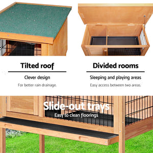 i.Pet 70cm Tall Wooden Pet Coop with Slide out Tray Aus