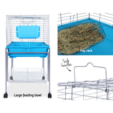 Load image into Gallery viewer, i.Pet Rabbit Cage Hutch Cages Indoor Hamster Enclosure Carrier Bunny Blue Aus