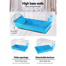 Load image into Gallery viewer, i.Pet Rabbit Cage Hutch Cages Indoor Hamster Enclosure Carrier Bunny Blue Aus