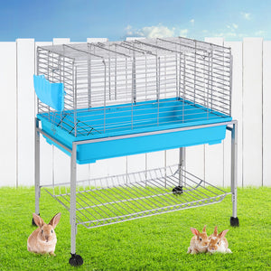 i.Pet Rabbit Cage Hutch Cages Indoor Hamster Enclosure Carrier Bunny Blue Aus