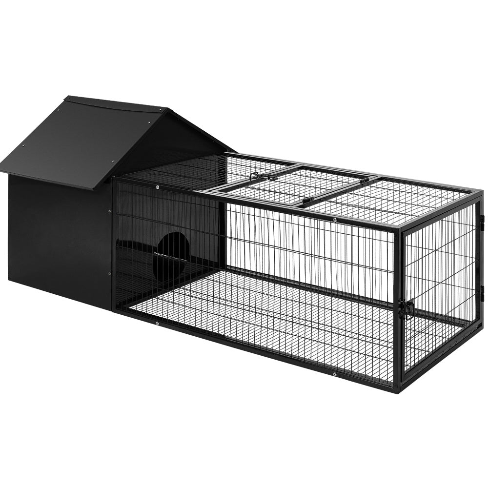 i.Pet Rabbit Cage Hutch Cages Indoor Outdoor Hamster Enclosure Pet Metal Carrier 162CM Length Aus