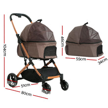 Load image into Gallery viewer, 3.2 i.Pet Pet Stroller Dog Pram Large Cat Carrier Travel Pushchair Foldable 4 Wheels