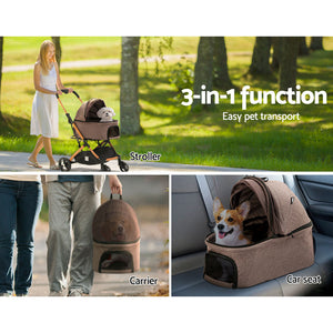 3.2 i.Pet Pet Stroller Dog Pram Large Cat Carrier Travel Pushchair Foldable 4 Wheels