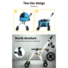 Load image into Gallery viewer, 2.4 i.Pet Pet Stroller Dog Pram Large Cat Carrier Travel Foldable 4 Wheels Double