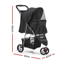 Load image into Gallery viewer, i.Pet 3 Wheel Pet Dog Stroller - Black Aus