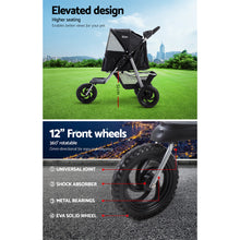 Load image into Gallery viewer, i.Pet Pet Stroller Dog Carrier Foldable Pram Large Black Aus