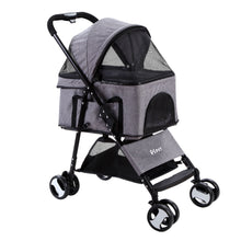 Load image into Gallery viewer, i.Pet Pet Stroller Dog Carrier Foldable Pram 3 IN 1 Middle Size Grey Aus