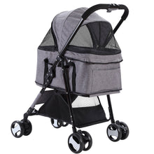 Load image into Gallery viewer, i.Pet Pet Stroller Dog Carrier Foldable Pram 3 IN 1 Middle Size Grey Aus