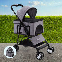 Load image into Gallery viewer, i.Pet Pet Stroller Dog Carrier Foldable Pram 3 IN 1 Middle Size Grey Aus