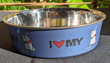 Load image into Gallery viewer, Dogs Bowl I Love My Dog Large Blue by Bella Aus